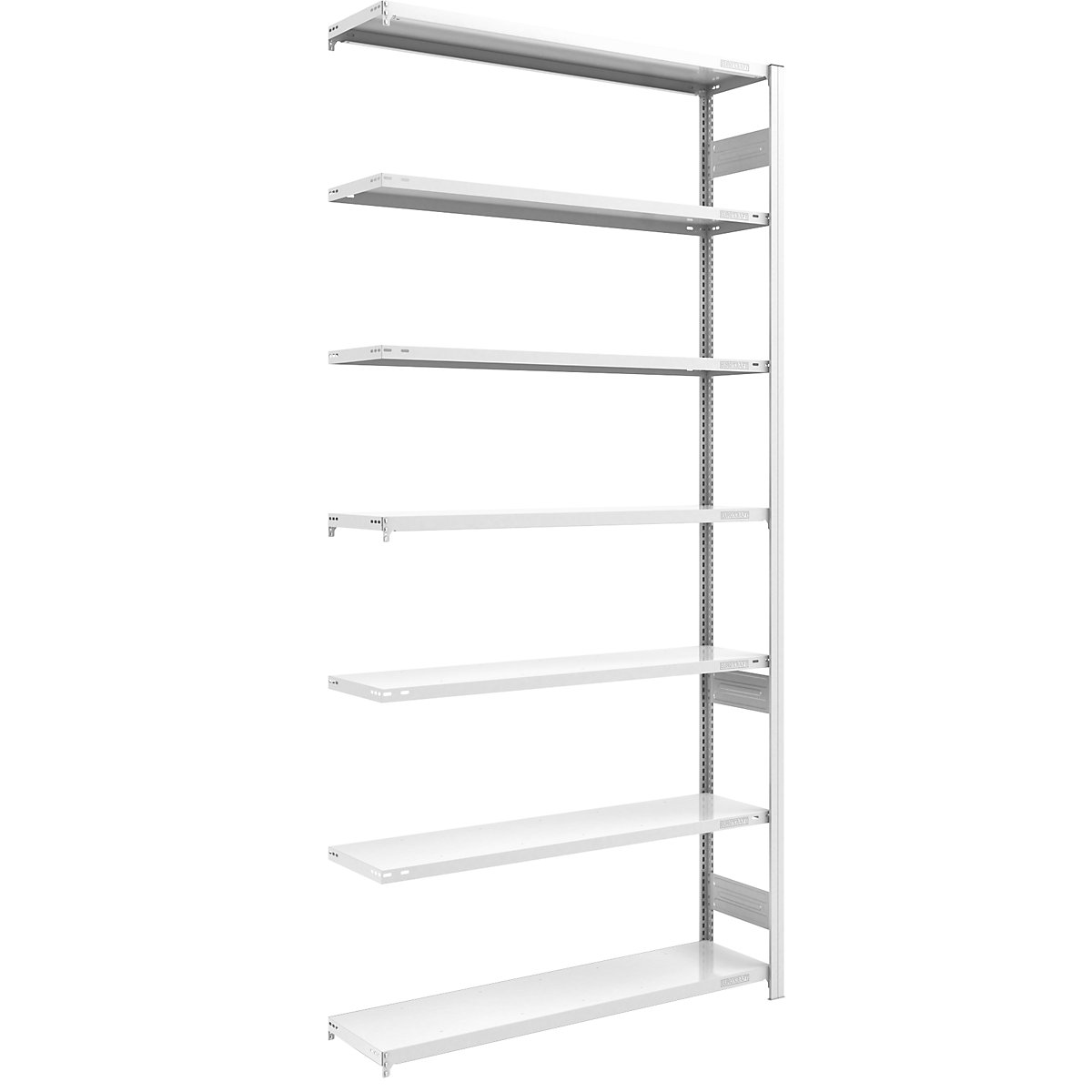 Raft cu inserare pentru depozit, gri – eurokraft pro, î. x lăț. 3000 x 1300 mm, cu 7 polițe din oțel, raft adițional, sarcină maximă poliță 180 kg, adâncime 400 mm