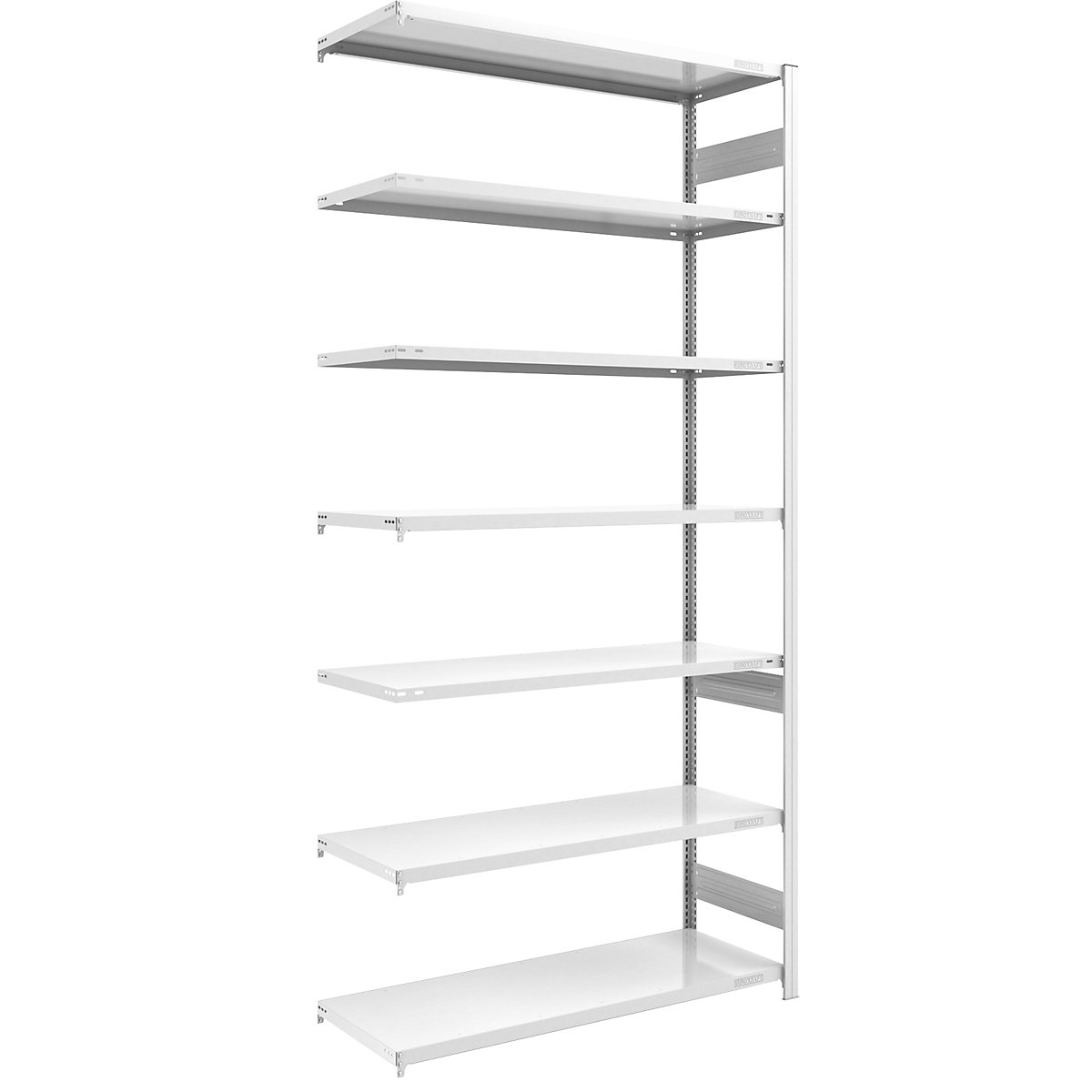 Raft cu inserare pentru depozit, gri – eurokraft pro, î. x lăț. 3000 x 1300 mm, cu 7 polițe din oțel, raft adițional, sarcină maximă poliță 240 kg, adâncime 600 mm