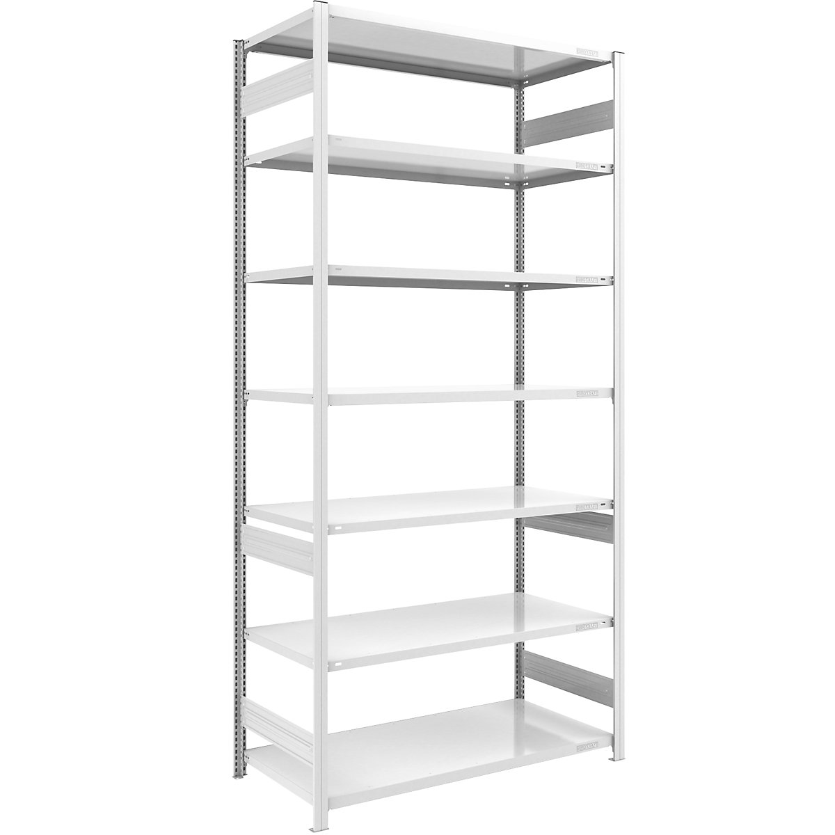 Raft cu inserare pentru depozit, gri – eurokraft pro, î. x lăț. 3000 x 1300 mm, cu 7 polițe din oțel, raft de bază, sarcină maximă poliță 190 kg, adâncime 800 mm