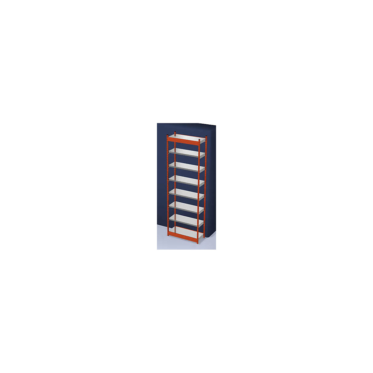 hofe – Raft cu inserare stabil, unilateral, înălțime raft 3000 mm portocaliu/zincat, lățime poliță 1025 mm, raft de bază, lăț. x ad. 1025 x 400 mm