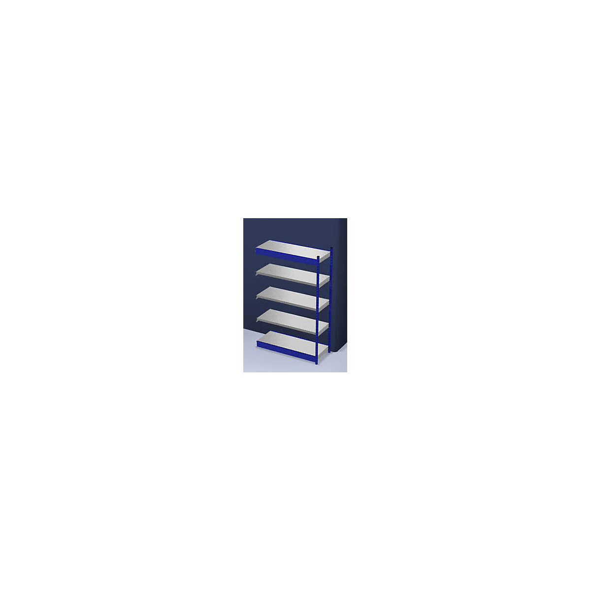 Raft cu inserare stabil, unilateral – hofe, înălțime raft 2000 mm albastru/zincat, lățime poliță 1325 mm, raft adițional, lăț. x ad. 1325 x 500 mm