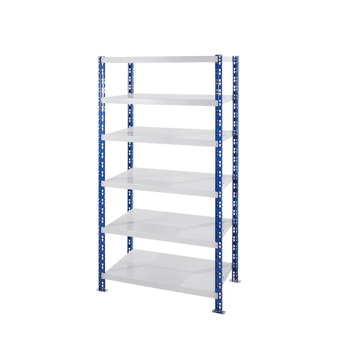 Raft universal cu polițe, stabil – eurokraft basic, poliță din tablă de oțel, î. x lăț. x ad. 1976 x 1050 x 400 mm, raft de bază