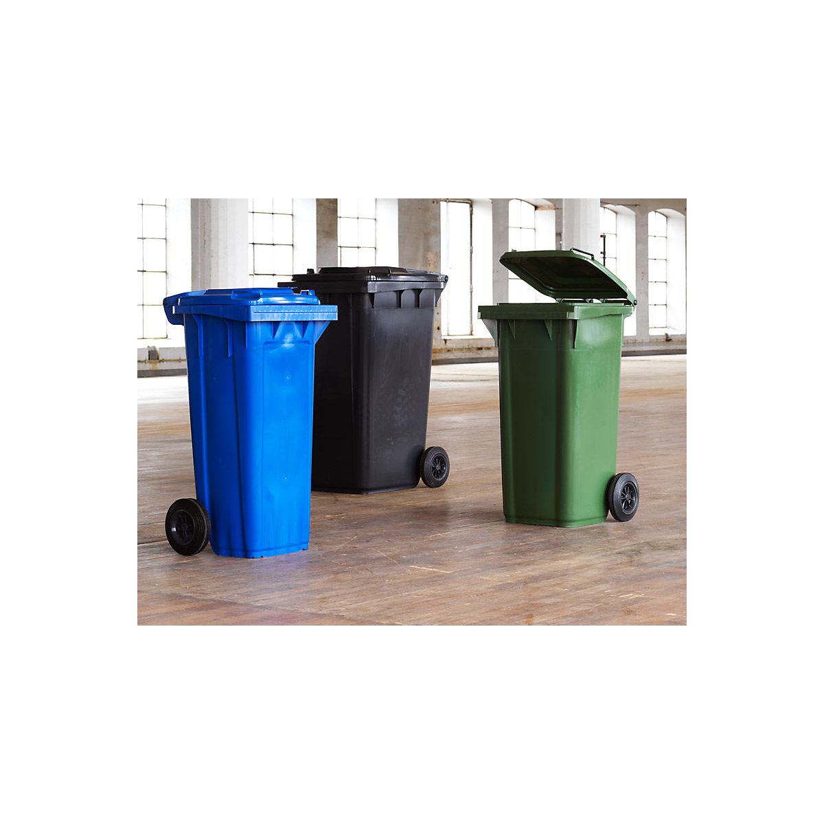 Bidone per rifiuti in plastica DIN EN 840 (Foto prodotto 4)-3