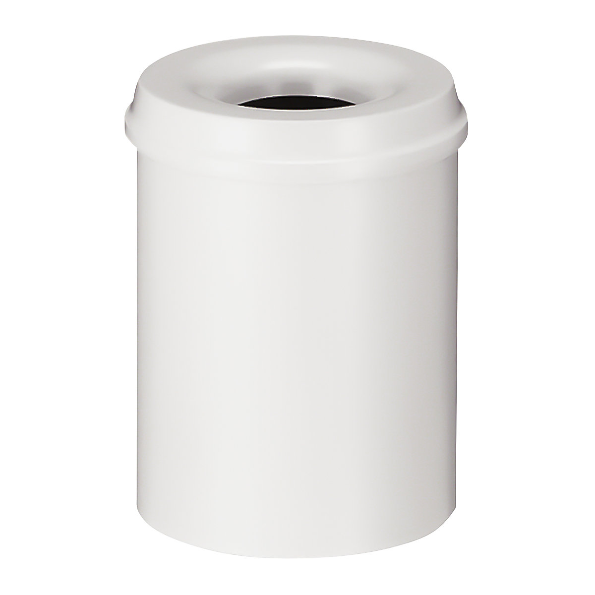 Cestino di sicurezza per carta, acciaio, autoestinguente, capacità 15 l, alt. x Ø 360 x 255 mm, corpo bianco / coperchio estinguente bianco-4