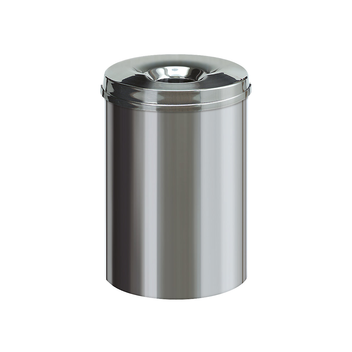 Cestino di sicurezza per carta, acciaio inox – Brabantia, autoestinguente, capacità 30 l, alt. x Ø 470 x 335 mm, lucido-1