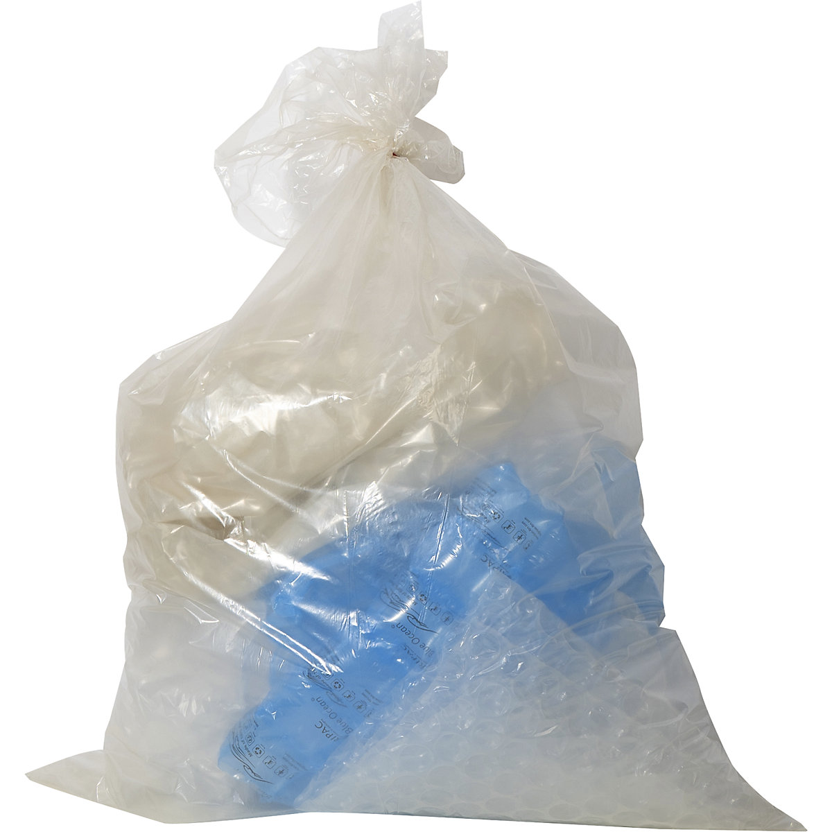 Sacchi per rifiuti standard, 100% PCR LDPE, 120 l – eurokraft basic (Foto prodotto 2)-1