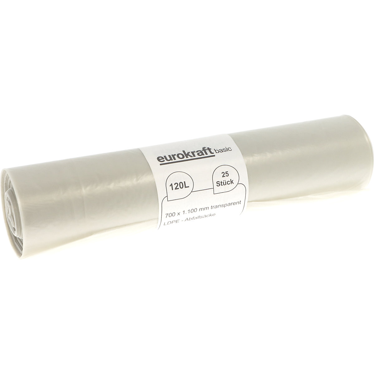 Sacchi per rifiuti standard, 100% PCR LDPE, 120 l – eurokraft basic (Foto prodotto 4)-3