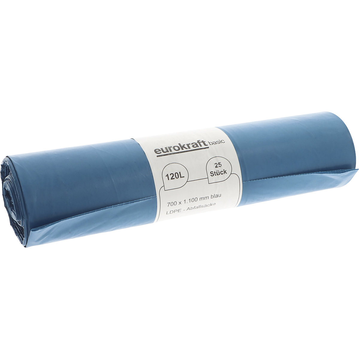 Sacchi per rifiuti standard, 100% PCR LDPE, 120 l - eurokraft basic