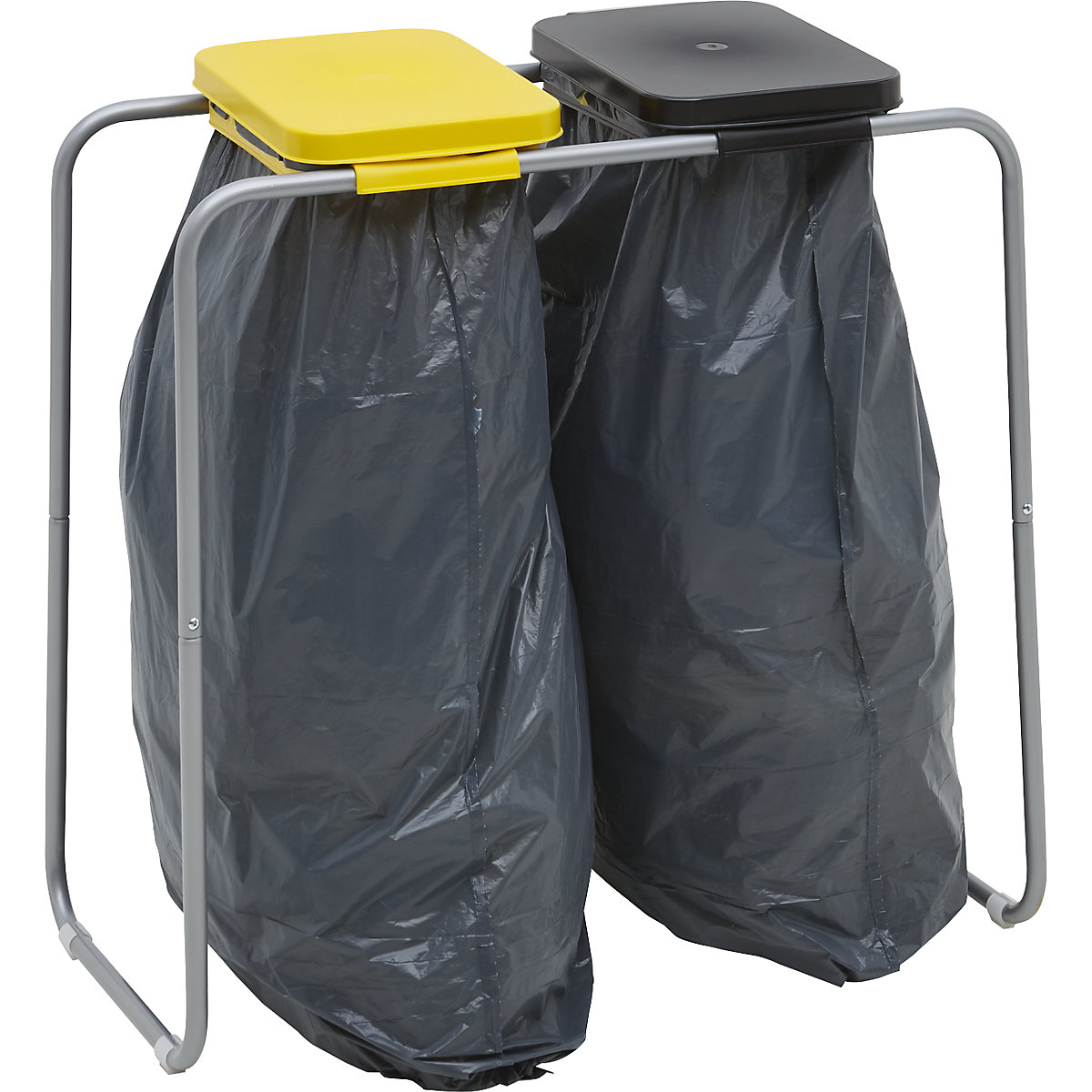 Porta-sacchi per rifiuti – eurokraft basic: per capacità max. 2 x 120 l,  telaio fisso