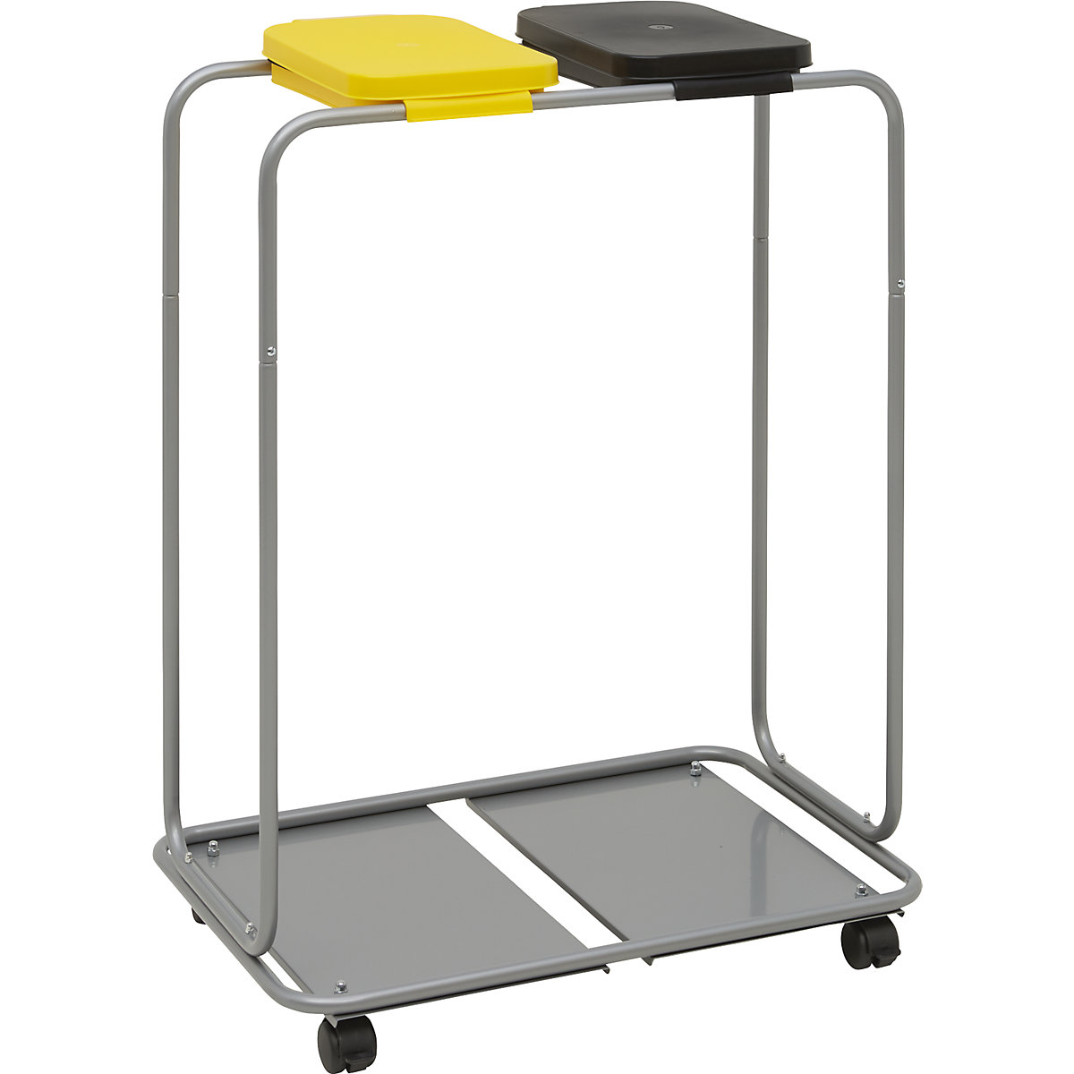 Supporto per sacchi rifiuti in acciaio con coperchio in plastica - eurokraft basic