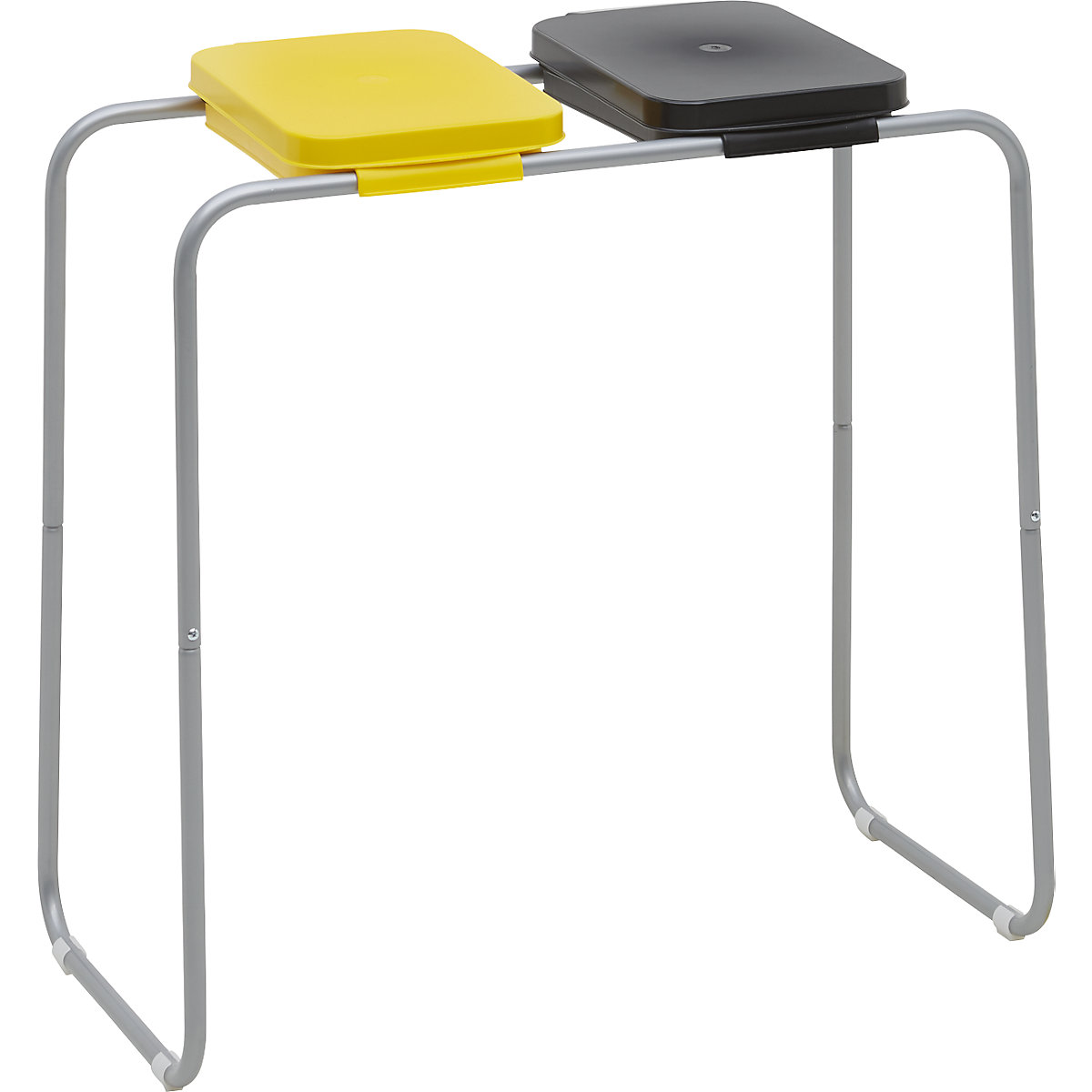 Supporto per sacchi rifiuti in acciaio con coperchio in plastica - eurokraft basic