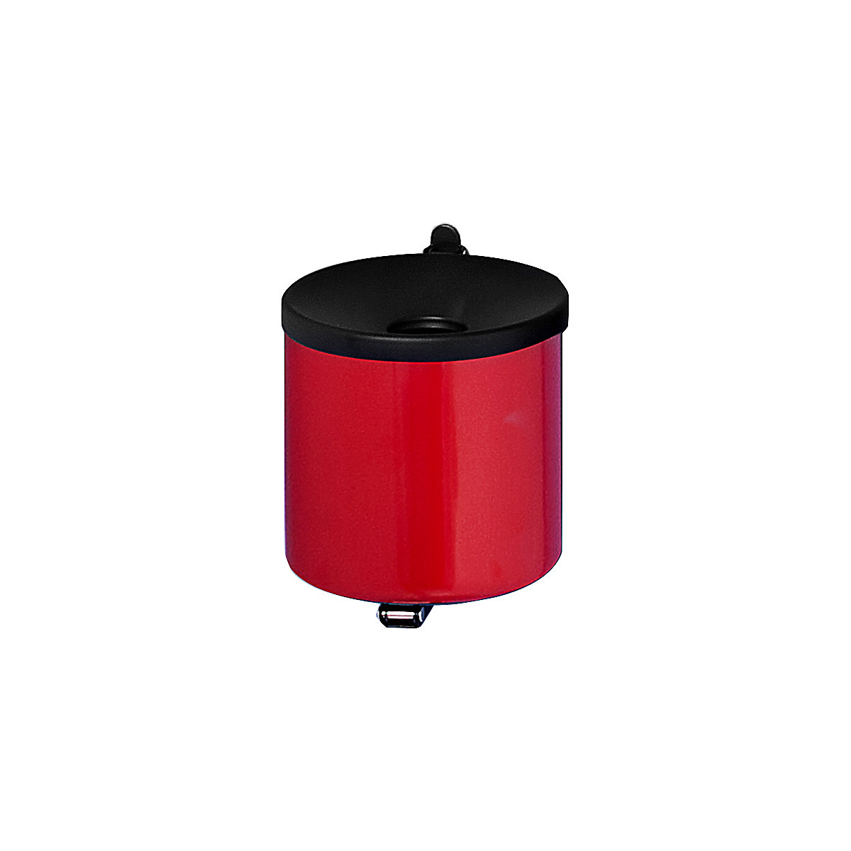 Varnostni stenski pepelnik, višina 145 mm, Ø 150 mm, jeklena pločevina, rdeča-1