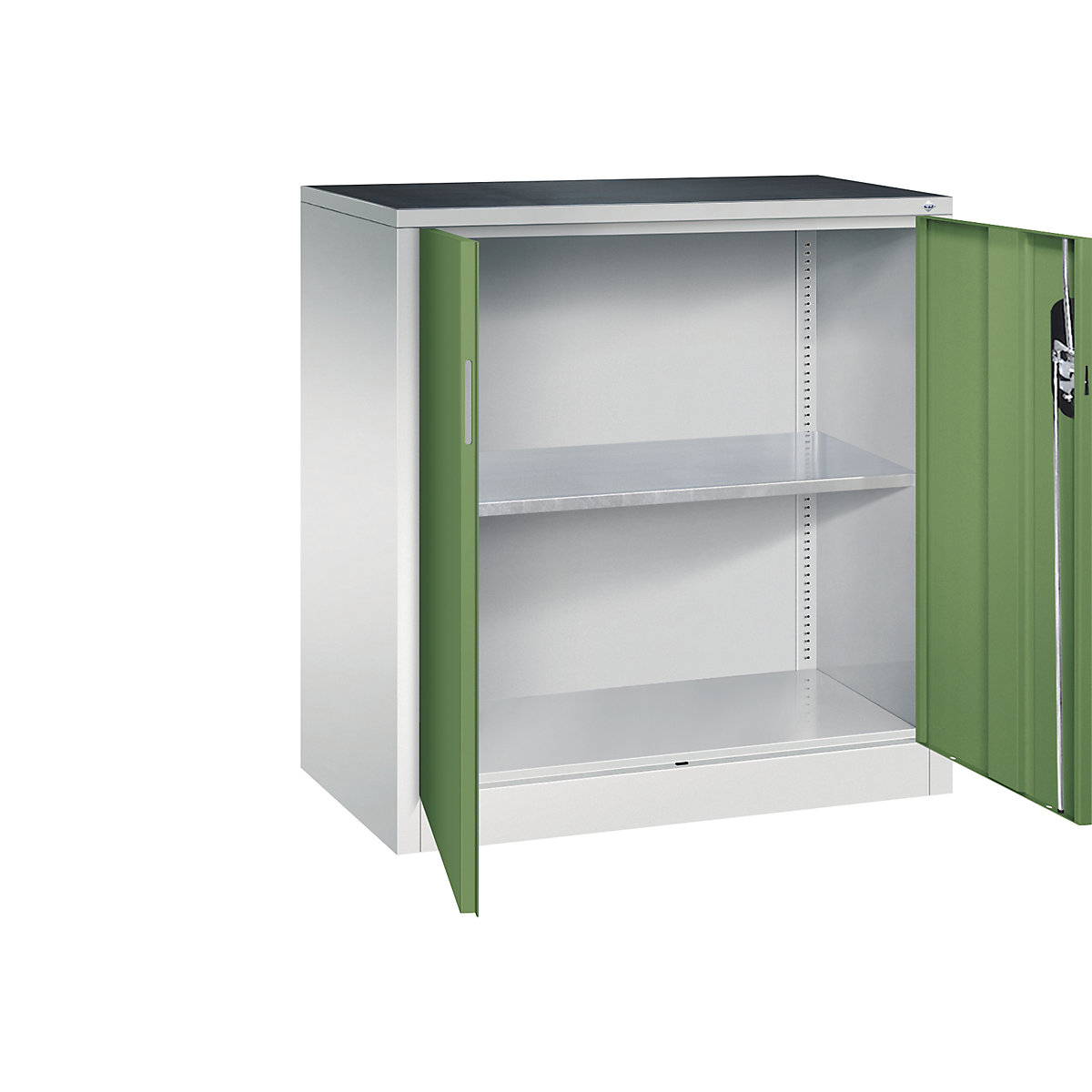 Dílenská přístavná skříň s otočnými dveřmi &ndash; C+P