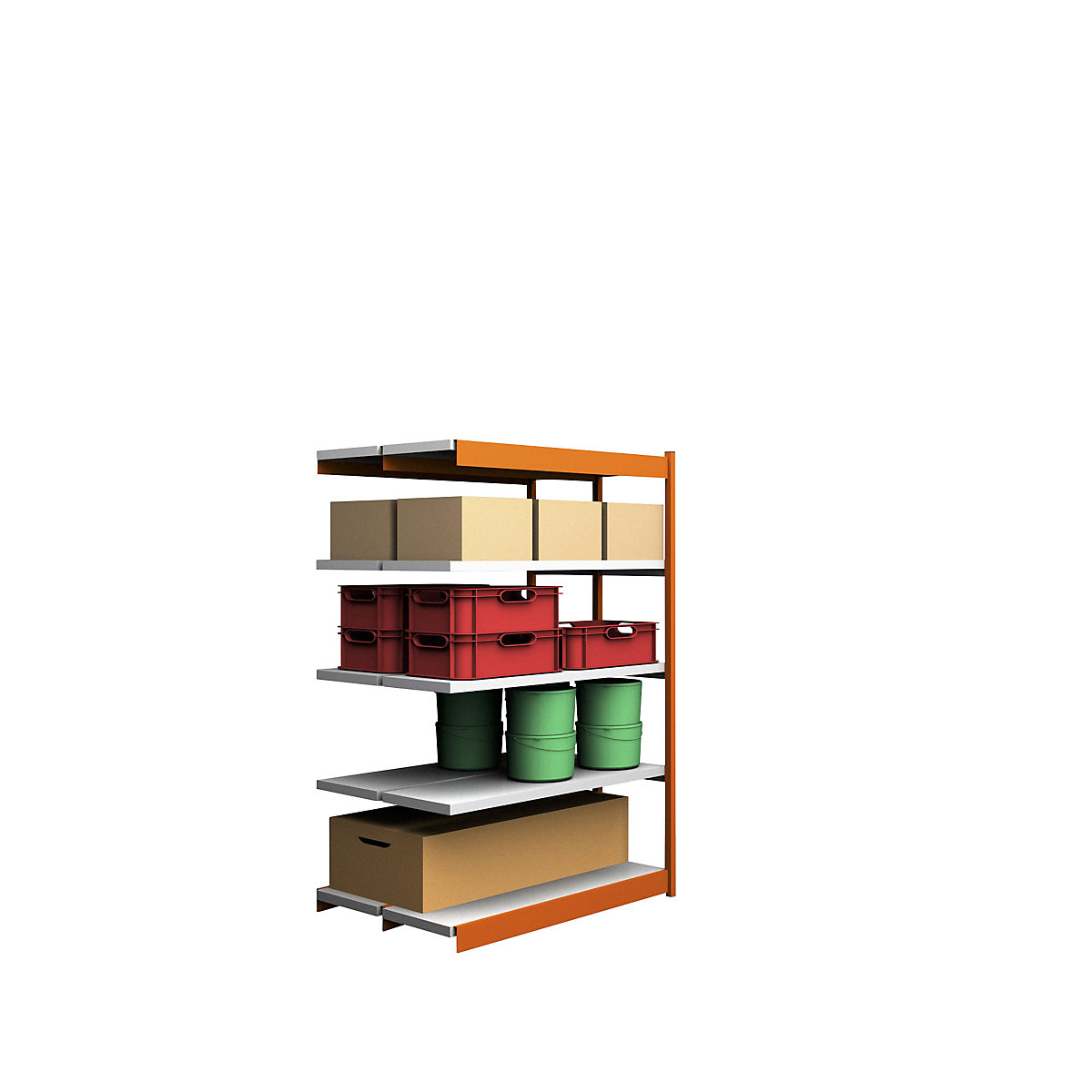 Stabilný zásuvný regál, obojstranný &ndash; hofe