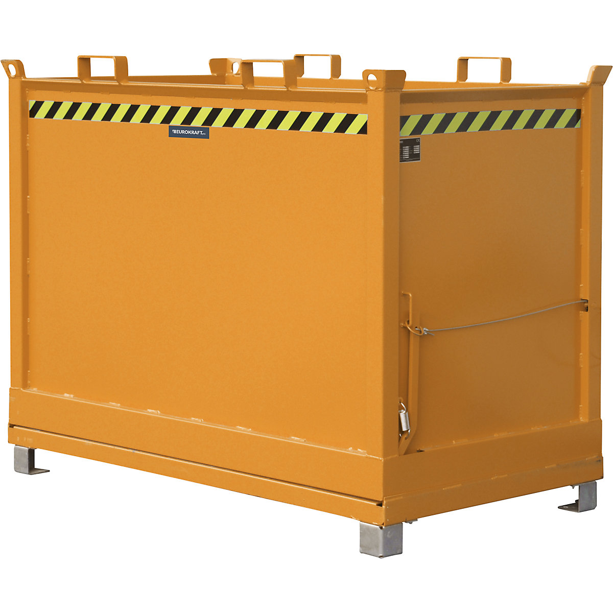 Zaboj s preklopnim dnom – eurokraft pro, prostornina 2,0 m³, rumeno oranžne barve RAL 2000-12