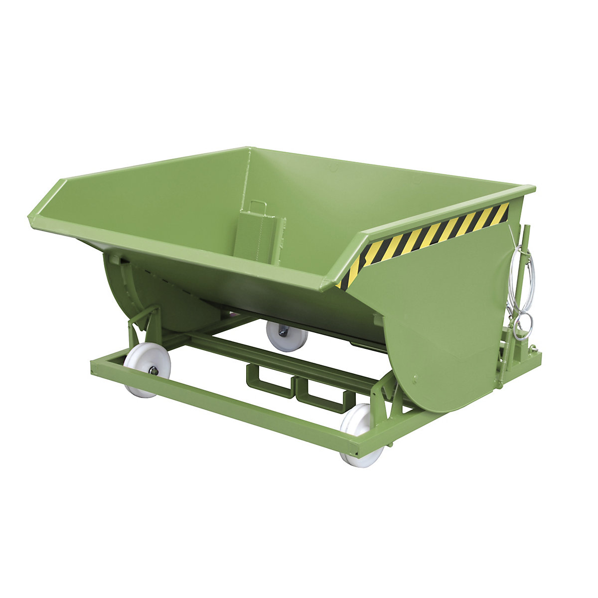 Prekucna posoda za odrezke, s poliamidnimi kolesi – eurokraft pro, prostornina 0,75 m³, reseda zelene barve-9