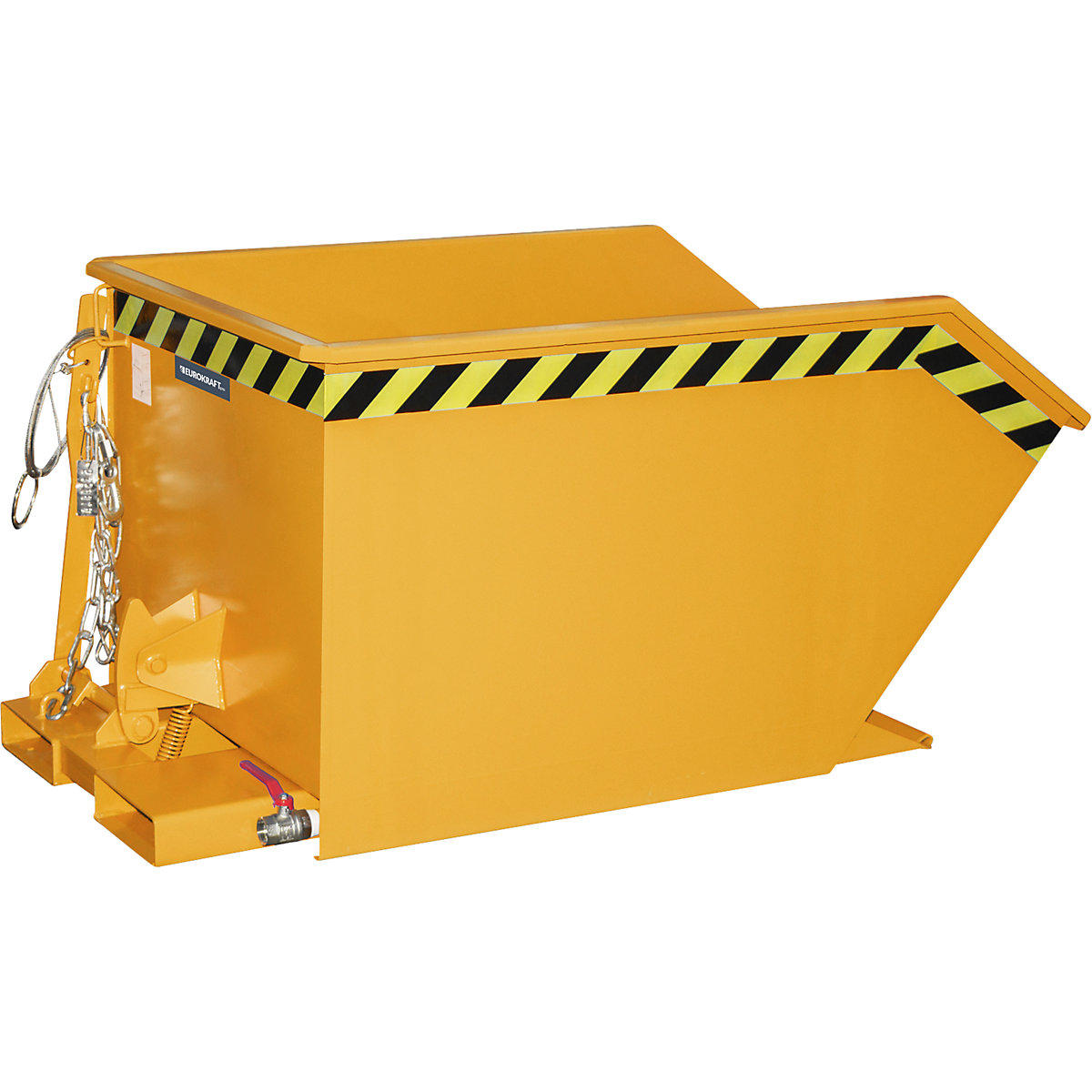 Prekucni zaboj za ostružke, nizek (E) – eurokraft pro, prostornina 0,5 m³, rumeno oranžne barve-8