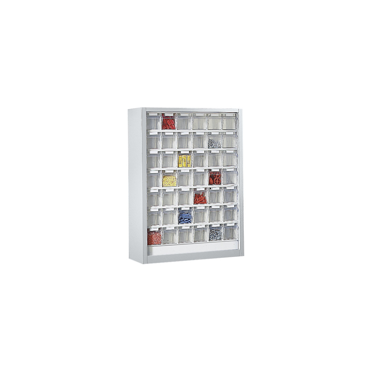 Zložljiva posoda – obešalna omara, VxŠxG 910 x 665 x 250 mm, z 42 škatlami, barva ohišja, svetlo siva-4