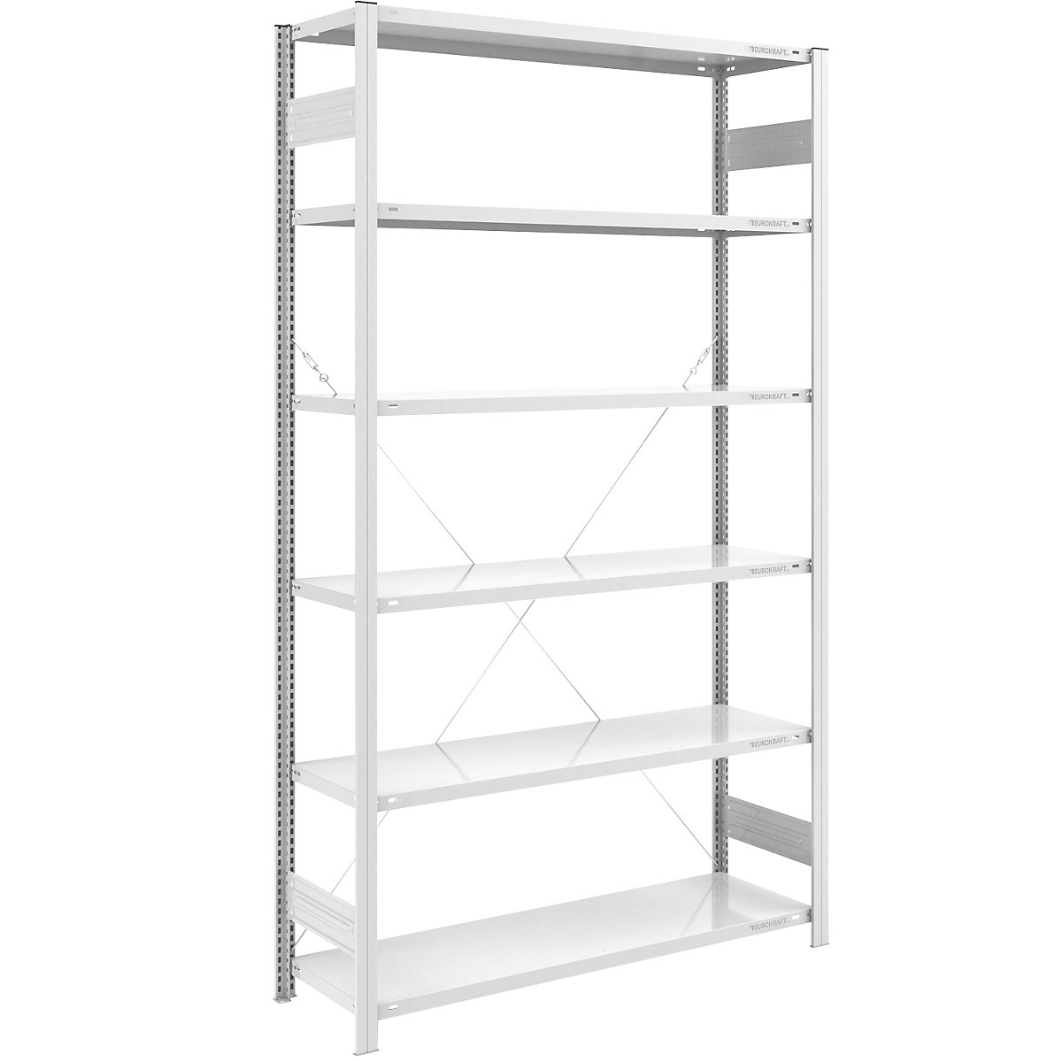 Sastavni regal, lagana konstrukcija – eurokraft pro, jednostrana izvedba, VxŠxD 2500 x 1300 x 500 mm, u sivoj boji, osnovni regal-220