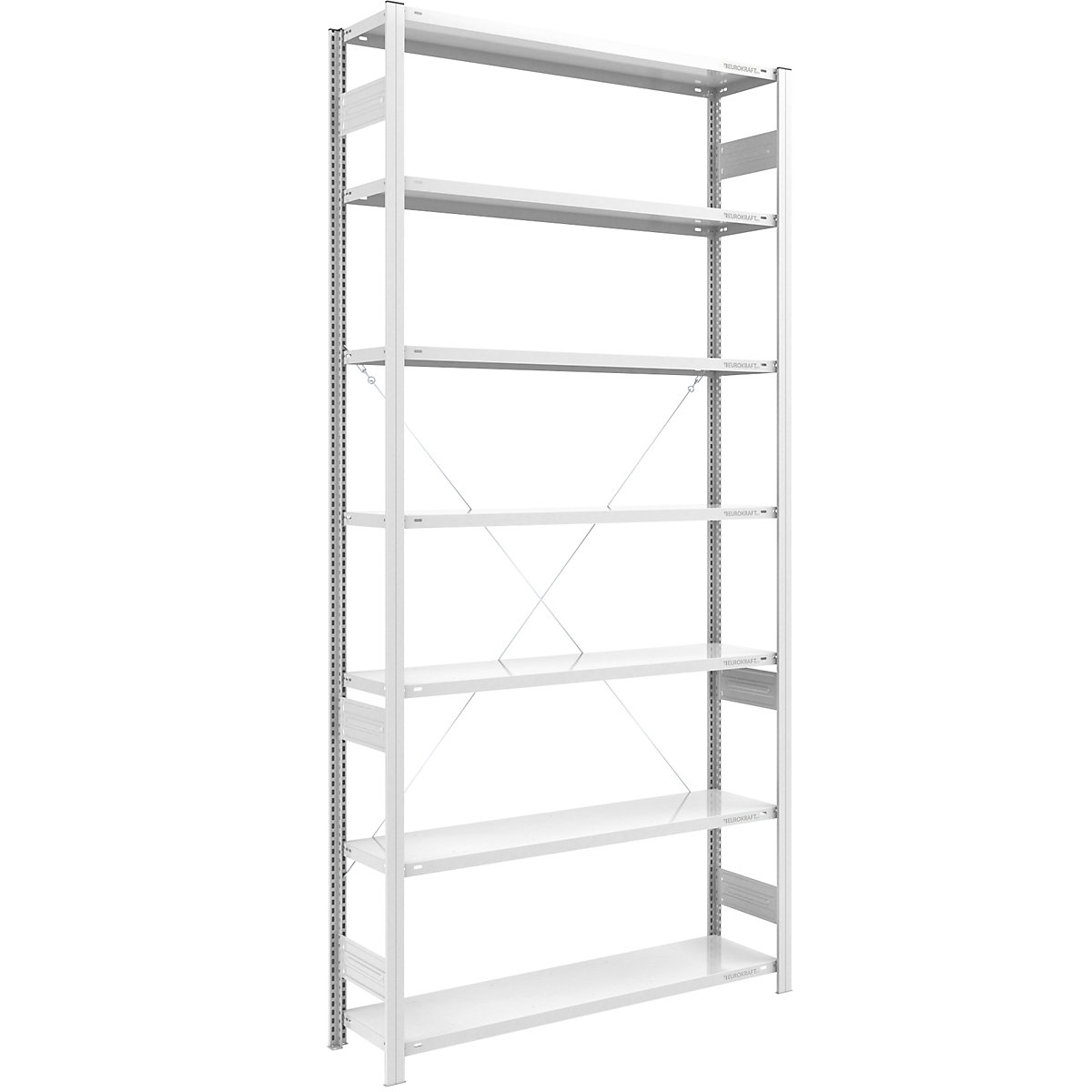 Sastavni regal, srednje teška konstrukcija – eurokraft pro, jednostrana izvedba, VxŠxD 3000 x 1300 x 400 mm, u sivoj boji, osnovni regal-74