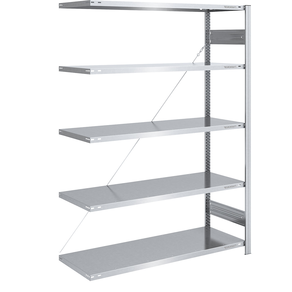 Sastavni regal, srednje teška konstrukcija – eurokraft pro, jednostrana izvedba, VxŠxD 2000 x 1300 x 600 mm, pocinčano, dogradni regal-14