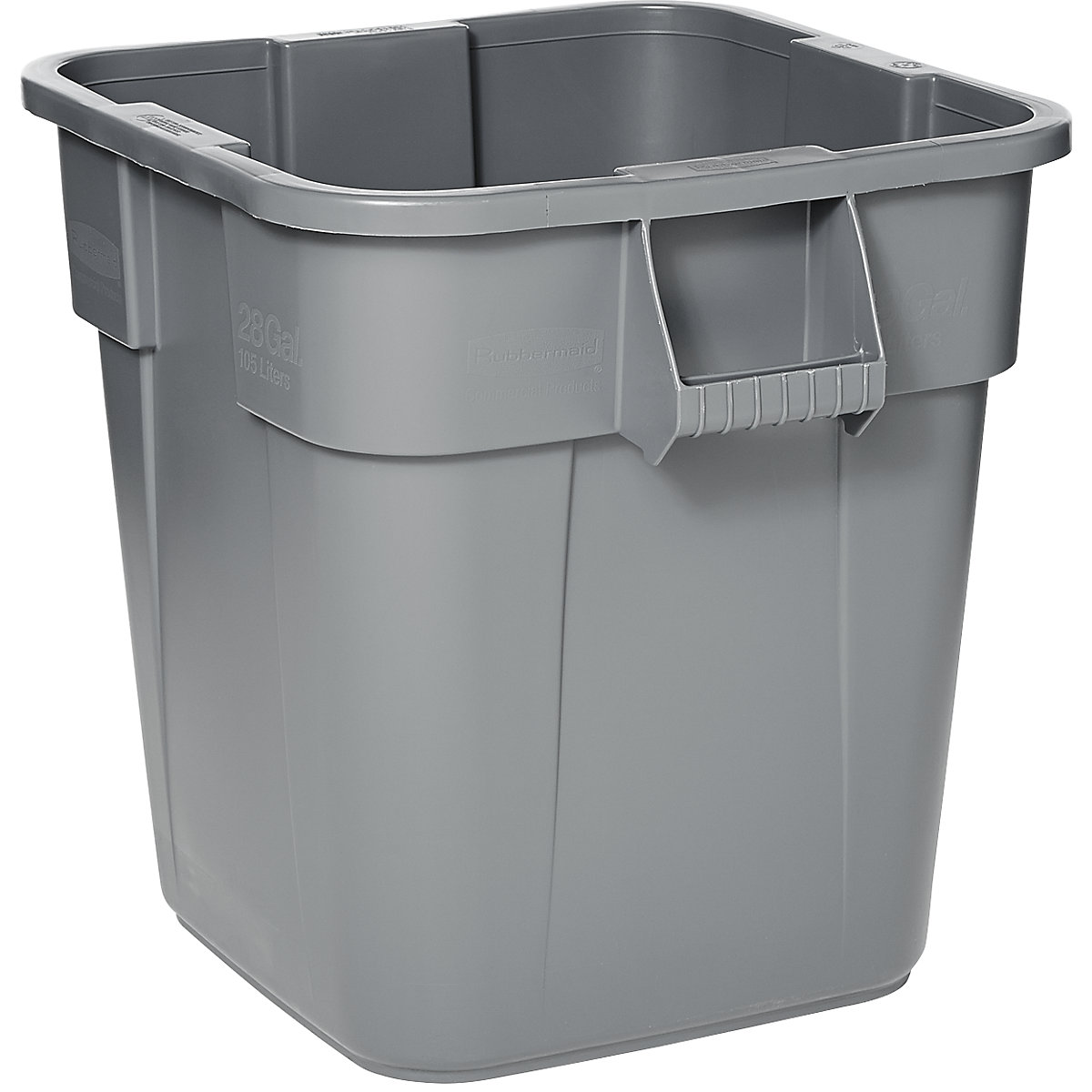 Víceúčelová nádoba BRUTE®, čtvercová – Rubbermaid, objem 106 l, d x š x v 550 x 550 x 580 mm, šedá-3