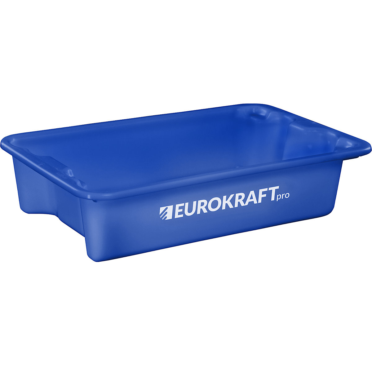 EUROKRAFTpro – Otočná stohovací nádoba z polypropylenu vhodného pro potraviny, obsah 18 litrů, bal.j. 3 ks, stěny a dno plné, modrá
