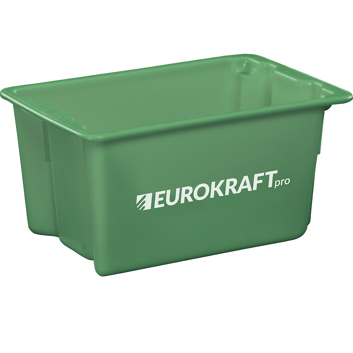 EUROKRAFTpro – Otočná stohovací nádoba z polypropylenu vhodného pro potraviny, obsah 50 litrů, bal.j. 3 ks, stěny a dno plné, zelená