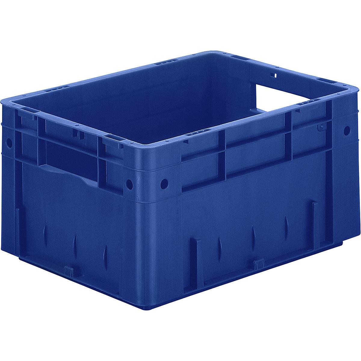 Euro-prepravka na ťažký náklad, polypropylén, objem 17,5 l, d x š x v 400 x 300 x 210 mm, steny uzatvorené, dno uzatvorené, modrá, OJ 4 ks-4
