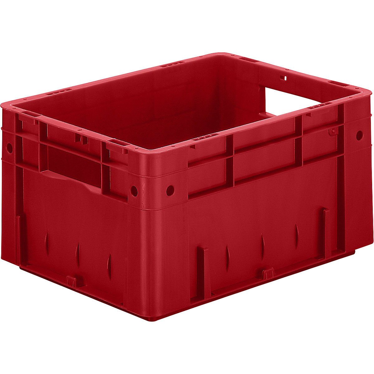 Euro-prepravka na ťažký náklad, polypropylén, objem 17,5 l, d x š x v 400 x 300 x 210 mm, steny uzatvorené, dno uzatvorené, červená, OJ 4 ks-3
