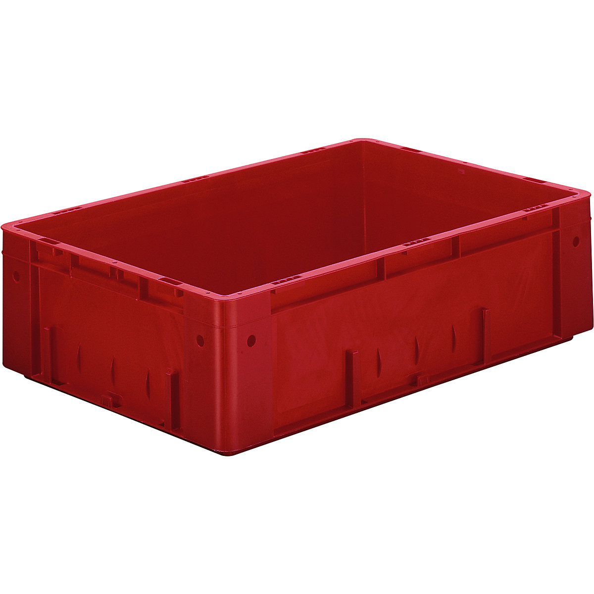 Euro-prepravka na ťažký náklad, polypropylén, objem 31 l, d x š x v 600 x 400 x 175 mm, steny uzatvorené, dno uzatvorené, červená, OJ 2 ks-4