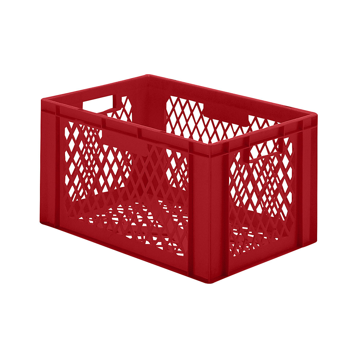 Stohovacia nádoba v euro-formáte, steny a dno perforované, d x š x v 600 x 400 x 320 mm, červená, OJ 5 ks