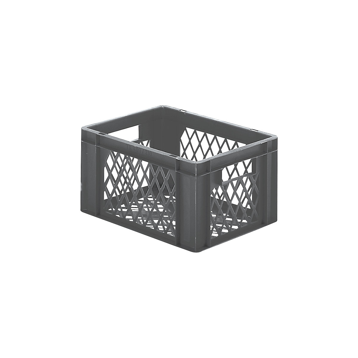 Stohovacia nádoba v euro-formáte, steny a dno perforované, d x š x v 400 x 300 x 210 mm, šedá, OJ 5 ks