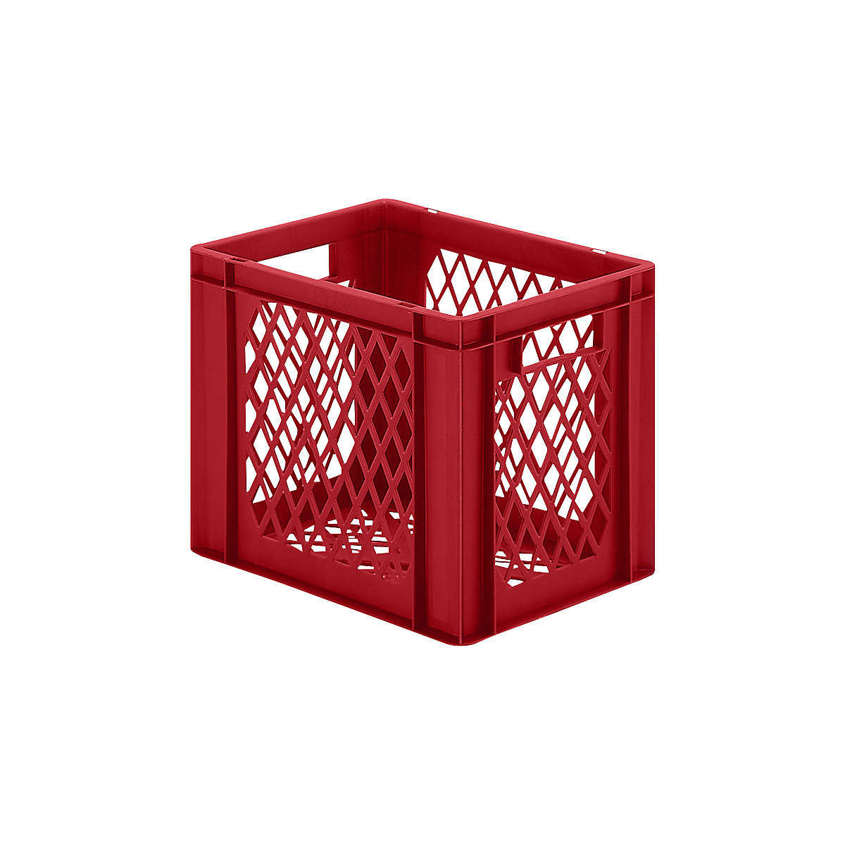 Stohovacia nádoba v euro-formáte, steny a dno perforované, d x š x v 400 x 300 x 320 mm, červená, OJ 5 ks