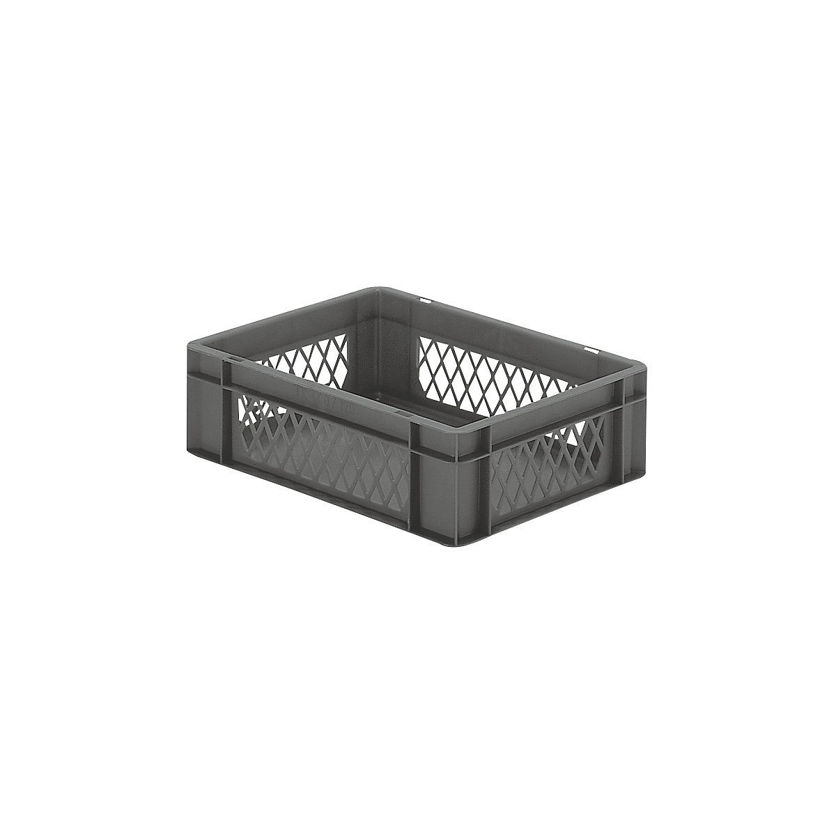 Stohovacia nádoba v euro-formáte, steny perforované, dno uzavreté, d x š x v 400 x 300 x 120 mm, šedá, OJ 5 ks