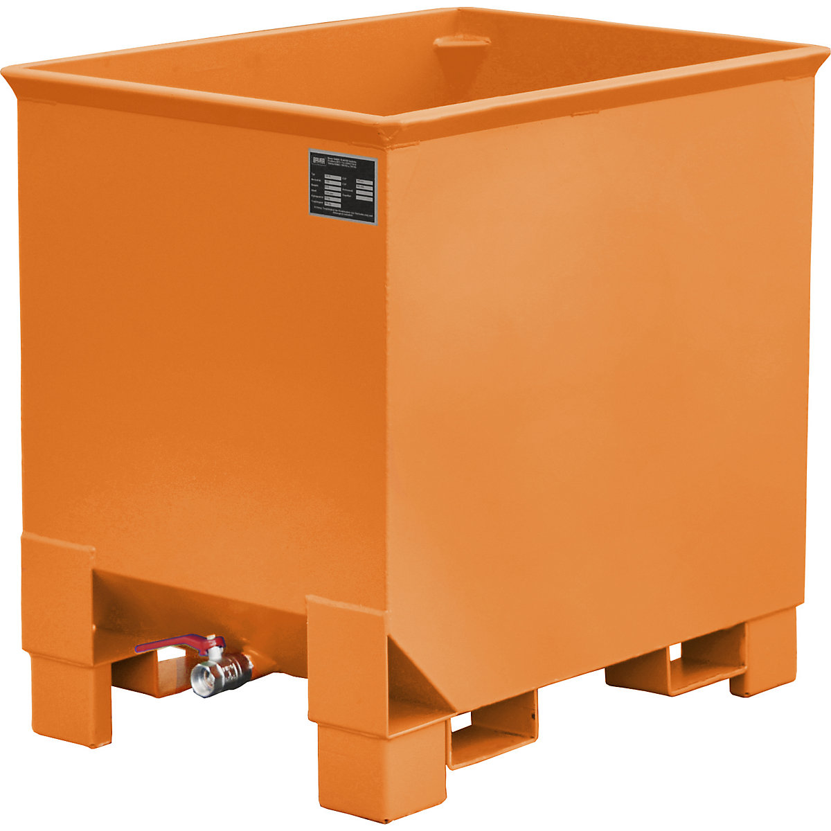 Zberný kontajner na piliny CS pre prepravné systémy – eurokraft pro, d x š x v 620 x 840 x 800 mm, žltooranžová-4