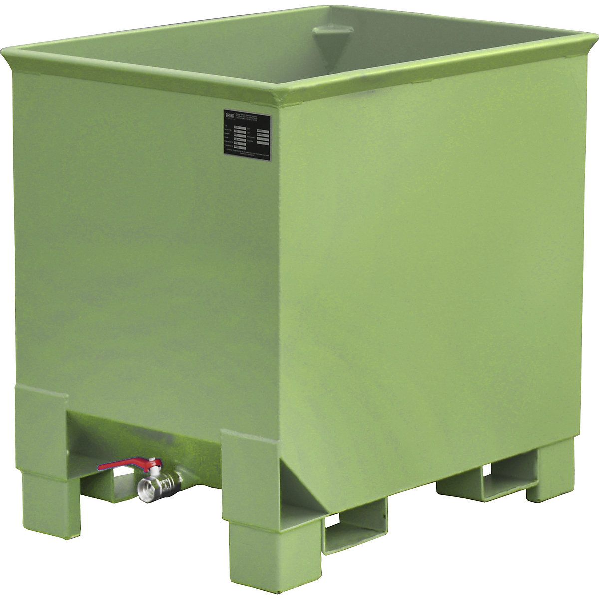 Zberný kontajner na piliny CS pre prepravné systémy – eurokraft pro, d x š x v 620 x 840 x 800 mm, rezedová zelená-5