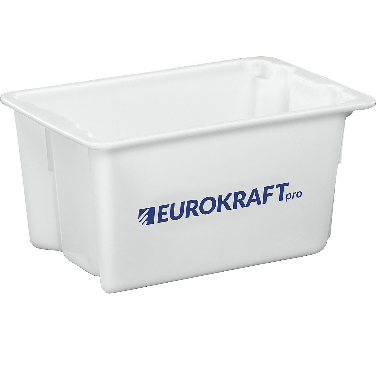 EUROKRAFTpro – Obrotowy pojemnik do ustawiania w stos z polipropylenu dopuszczonego do kontaktu z żywnością, poj. 50 l, opak. 3 szt., ścianki i dno zamknięte, kolor naturalny