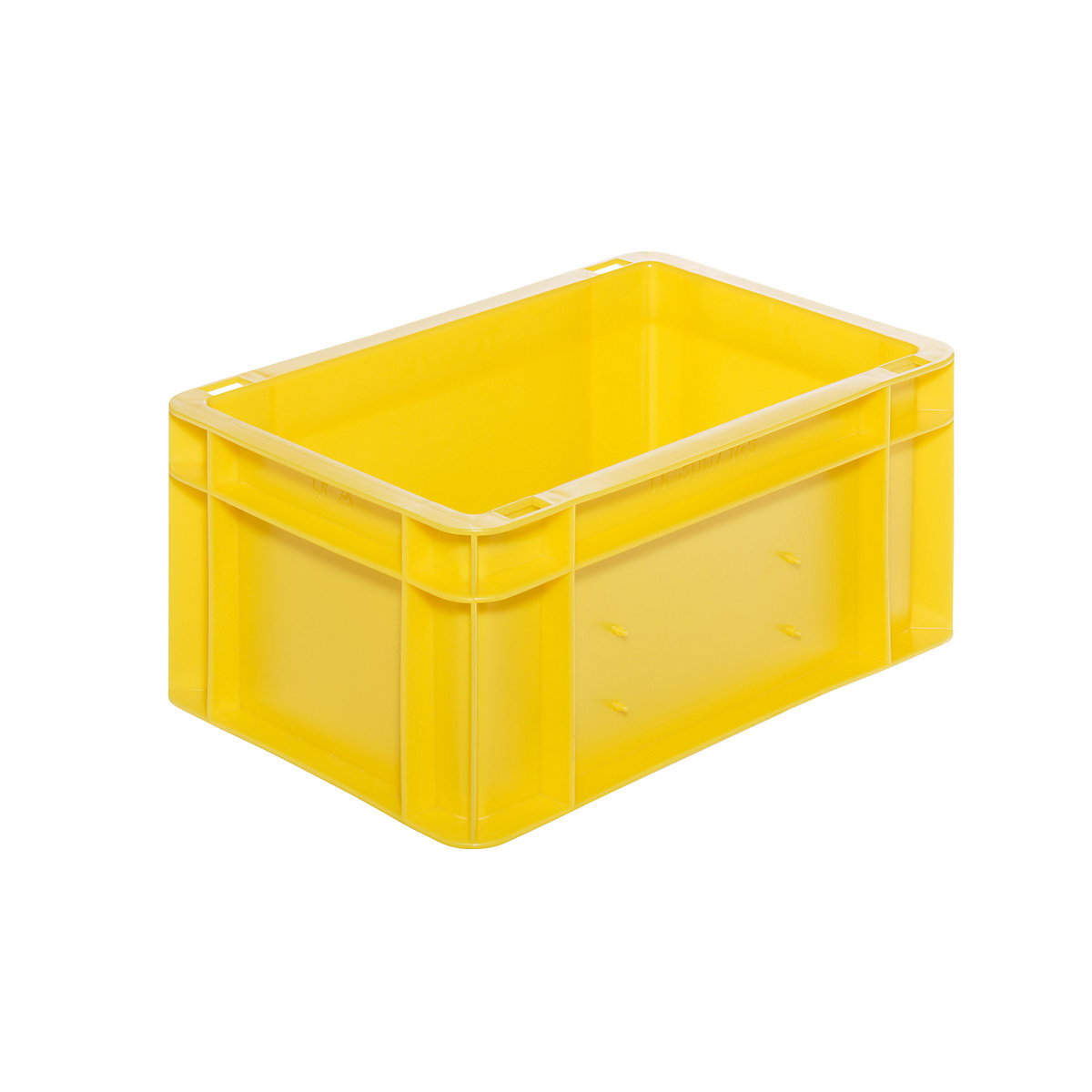 Pojemnik ustawiany w stos w formacie euro, ścianki i dno zamknięte, dł. x szer. x wys. 300 x 200 x 145 mm, żółty, opak. 5 szt.
