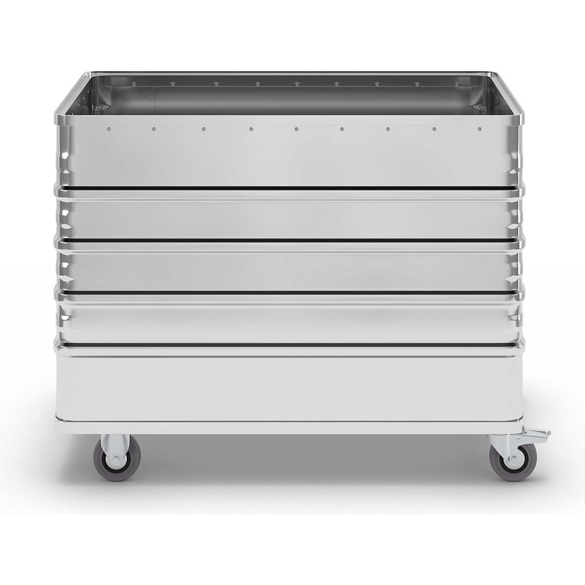 Wózek skrzyniowy z aluminium, pełna ścianka – Gmöhling (Zdjęcie produktu 3)-2