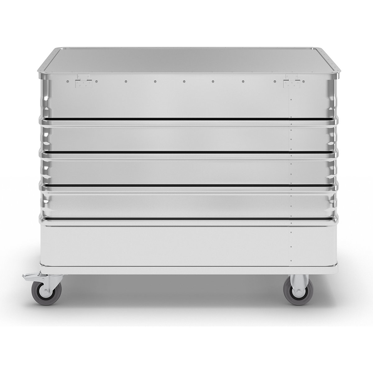 Wózek skrzyniowy z aluminium, pełna ścianka – Gmöhling (Zdjęcie produktu 2)-1