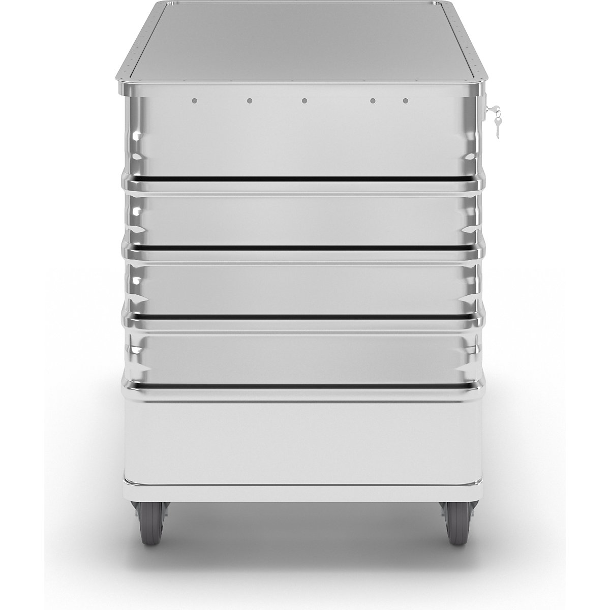 Wózek skrzyniowy z aluminium, pełna ścianka – Gmöhling (Zdjęcie produktu 5)-4