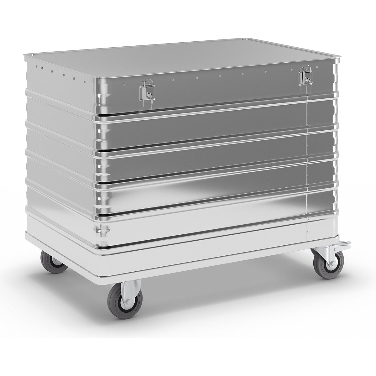 Wózek skrzyniowy z aluminium, pełna ścianka – Gmöhling