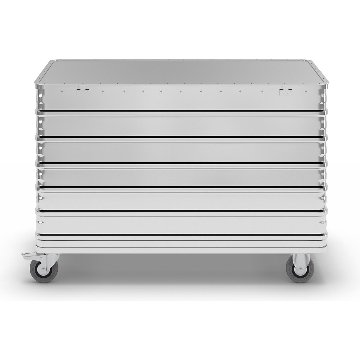 Wózek skrzyniowy z aluminium, pełna ścianka – Gmöhling (Zdjęcie produktu 2)-1