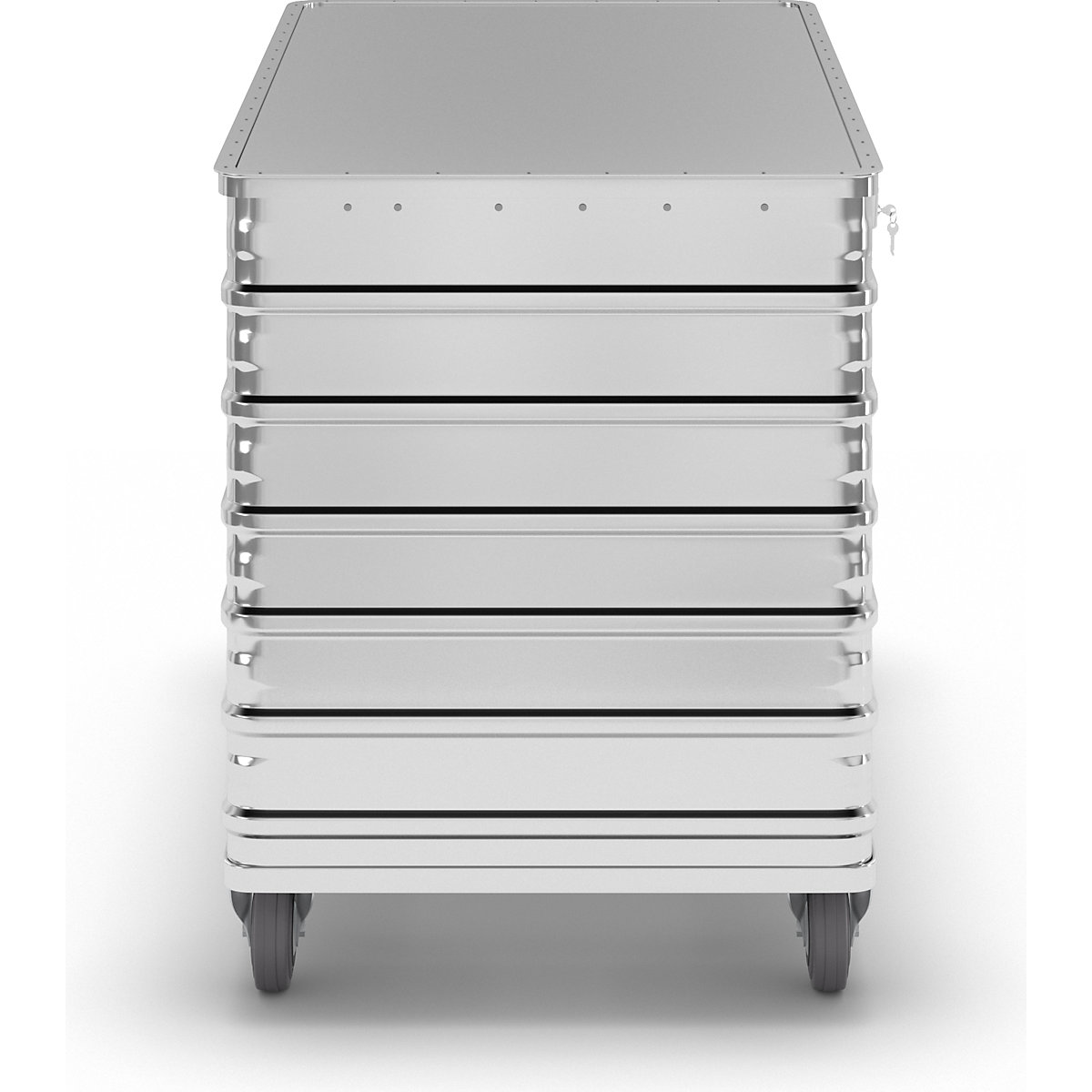 Wózek skrzyniowy z aluminium, pełna ścianka – Gmöhling (Zdjęcie produktu 5)-4
