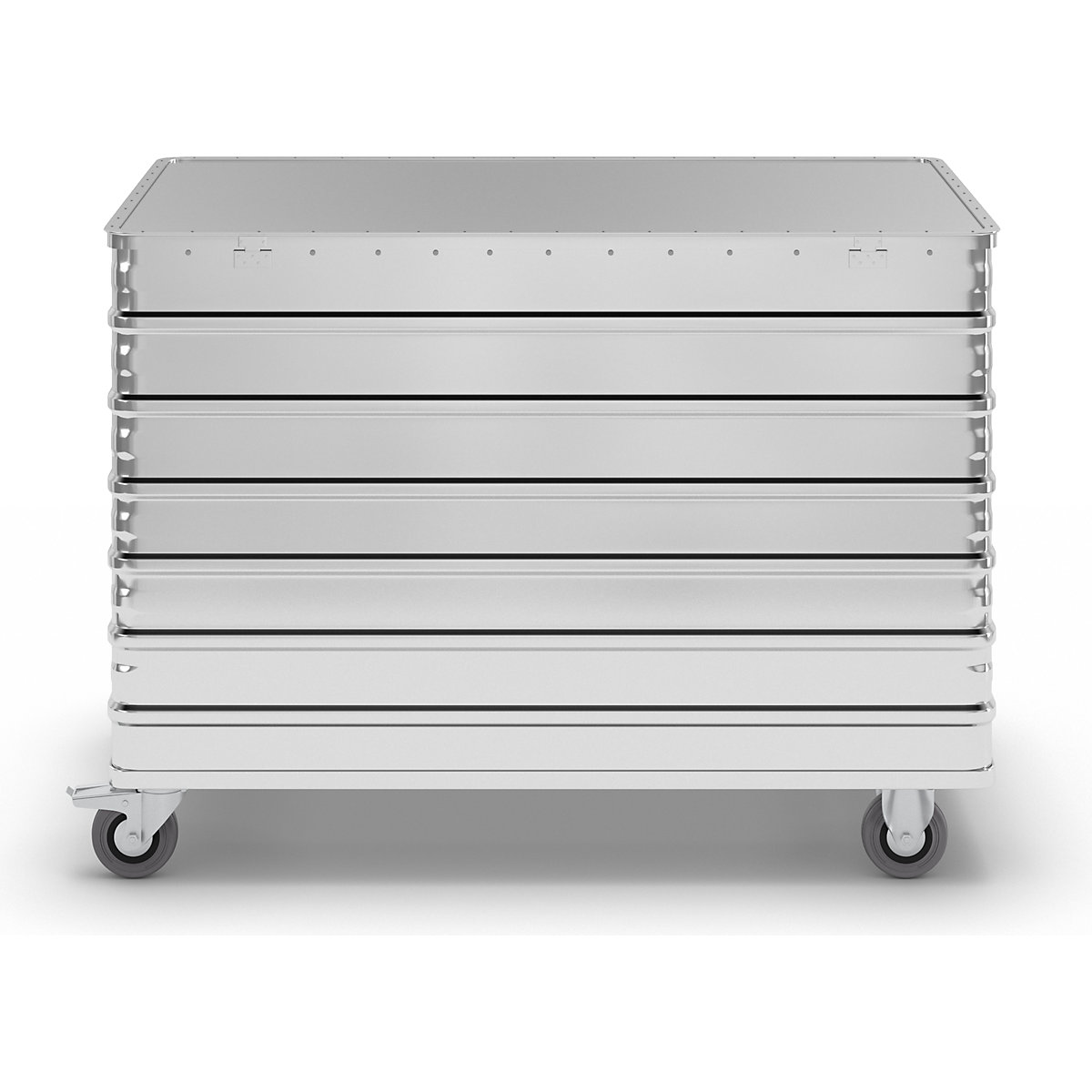 Wózek skrzyniowy z aluminium, pełna ścianka – Gmöhling (Zdjęcie produktu 2)-1