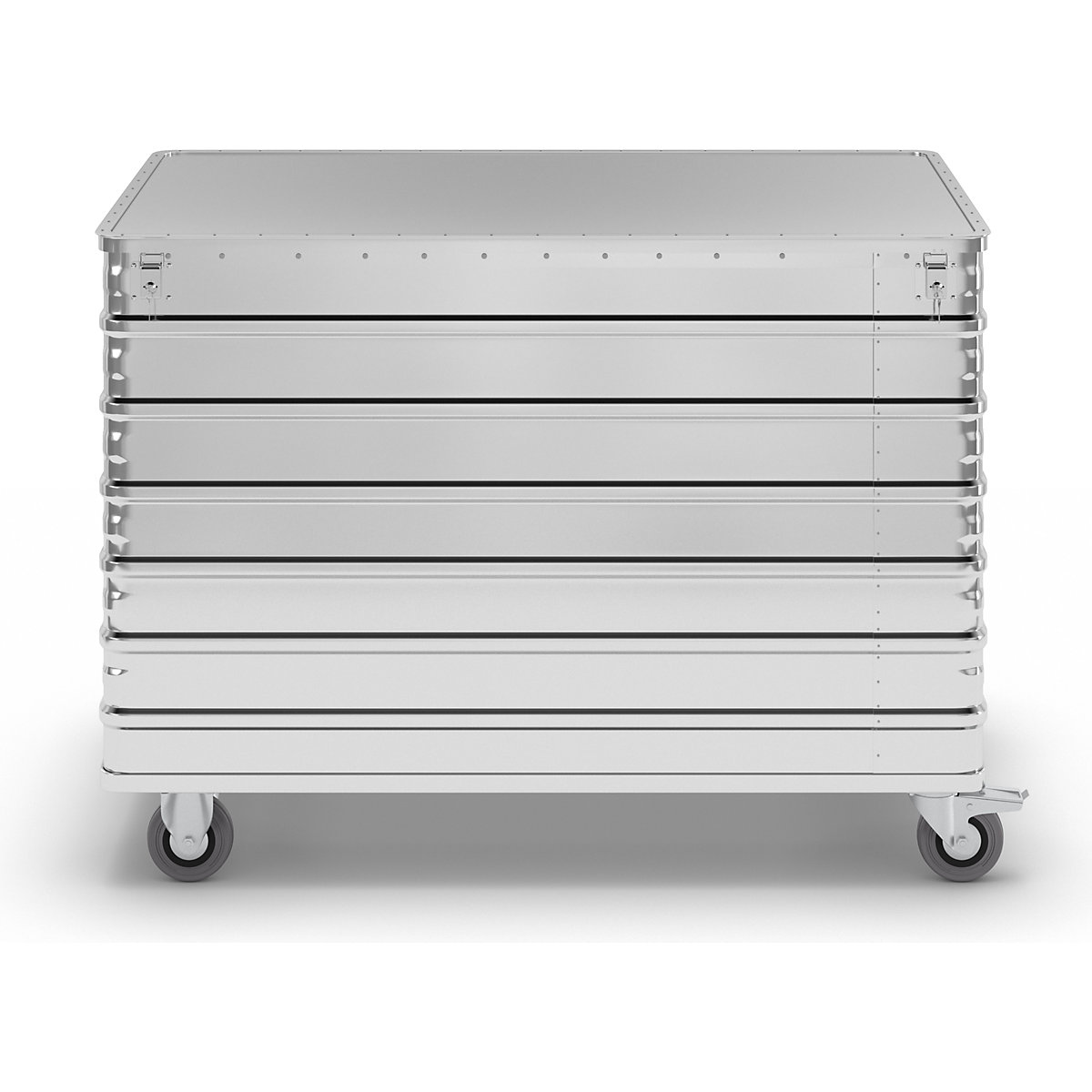 Wózek skrzyniowy z aluminium, pełna ścianka – Gmöhling (Zdjęcie produktu 3)-2