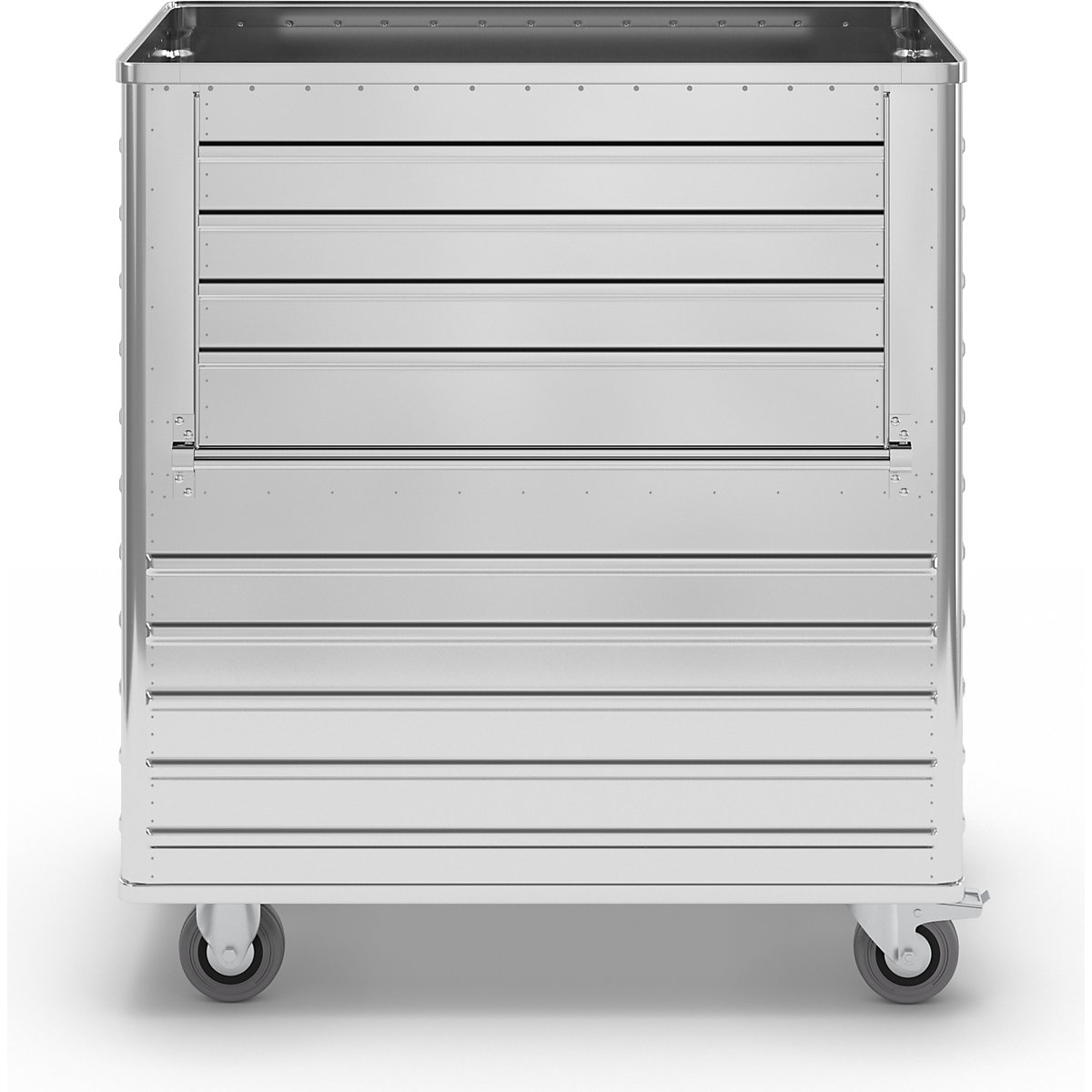 Wózek skrzyniowy z aluminium, składana ścianka boczna – Gmöhling (Zdjęcie produktu 3)-2
