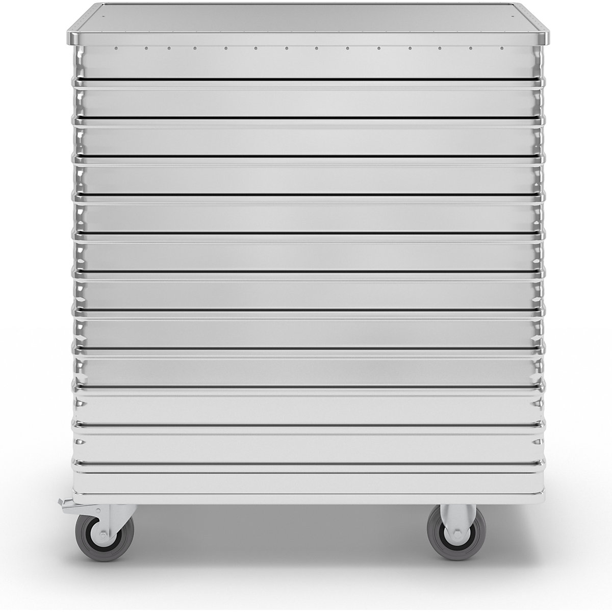 Wózek skrzyniowy z aluminium, składana ścianka boczna – Gmöhling (Zdjęcie produktu 2)-1