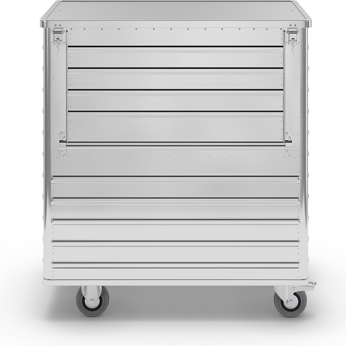 Wózek skrzyniowy z aluminium, składana ścianka boczna – Gmöhling (Zdjęcie produktu 3)-2
